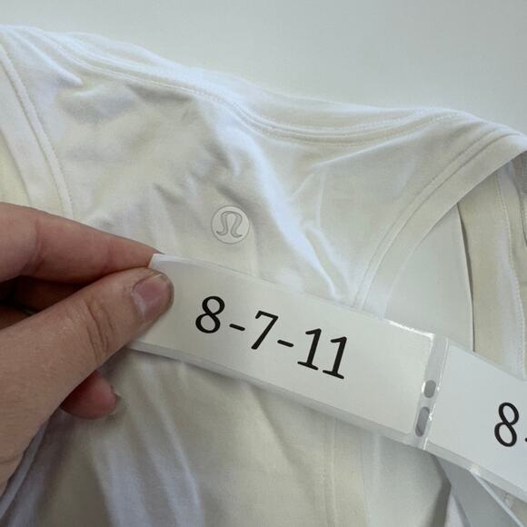 Lululemon Tank Top Womens 4 White‎ Racerback Cotton - Picture 3 of 6